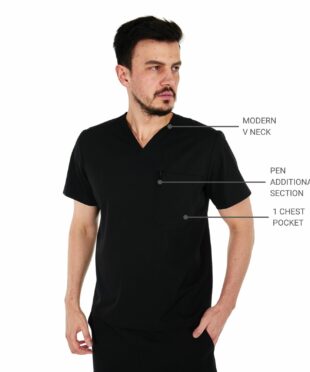 alamat men regular fit black scrub top 004 2