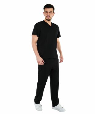 alamat men regular fit black scrub top 004 3