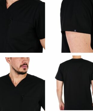 alamat men regular fit black scrub top 004 5