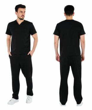alamat men regular fit black scrub top 004 6