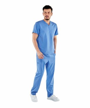 alamat men regular fit ceil blue scrub top 004 3