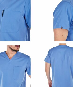 alamat men regular fit ceil blue scrub top 004 5