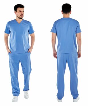 alamat men regular fit ceil blue scrub top 004 6
