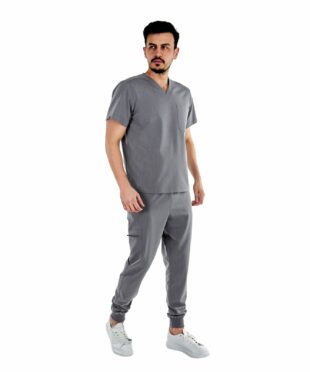 alamat men regular fit gray scrub top 004 3