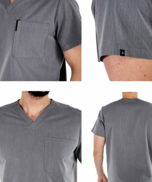 alamat men regular fit gray scrub top 004 5