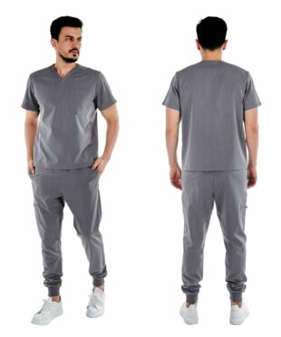 alamat men regular fit gray scrub top 004 6