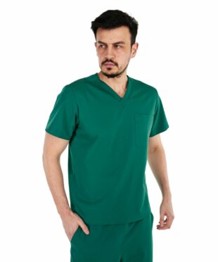 alamat men regular fit hunter green scrub top 004 1