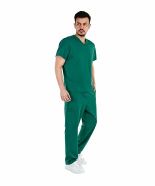 alamat men regular fit hunter green scrub top 004 3