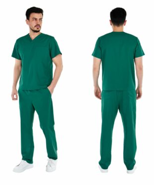 alamat men regular fit hunter green scrub top 004 6