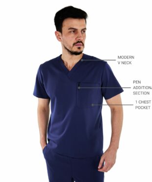 alamat men regular fit navy blue scrub top 004 2