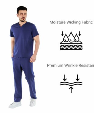 alamat men regular fit navy blue scrub top 004 4