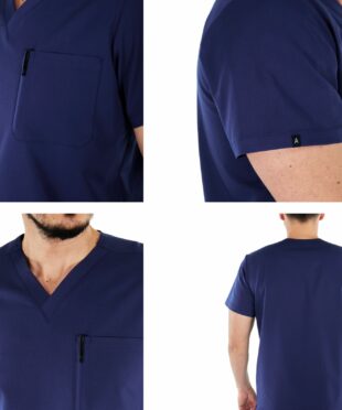 alamat men regular fit navy blue scrub top 004 5