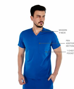 alamat men regular fit royal blue scrub top 004 2