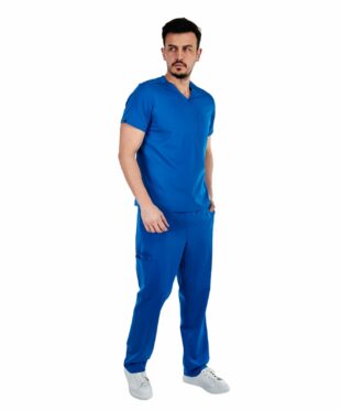 alamat men regular fit royal blue scrub top 004 3