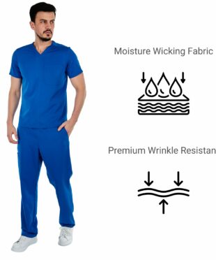 alamat men regular fit royal blue scrub top 004 4