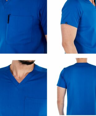 alamat men regular fit royal blue scrub top 004 5