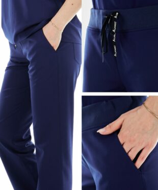 alamat women regular fit navy blue scrub pant 003 5