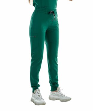 alamat women slim fit hunter green jogger scrub pant 005 4