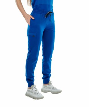 alamat women slim fit royal blue jogger scrub pant 005 3