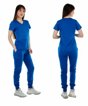 alamat women slim fit royal blue jogger scrub pant 005 5