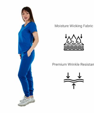 alamat women slim fit royal blue jogger scrub pant 005 6